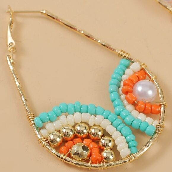 BOHO BIG TEARDROP EARRINGS - Picture 2 of 2